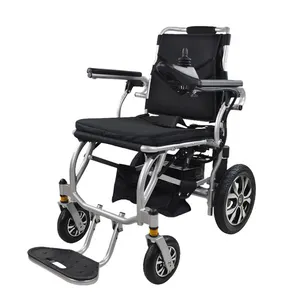 전동 접이식 휠체어 스테인레스 스틸 접이식 경량 이송 이동성 휠체어