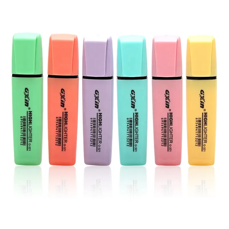 GXIN ปลอดสารพิษต่ำหลายสีพาสเทล Highlighter Marker ปากกาคลิป