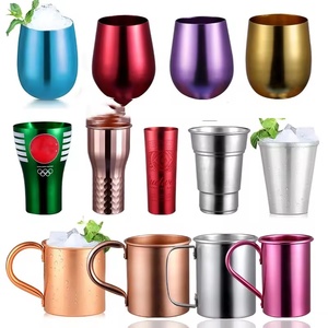Vaso de aluminio rojo de 400ml, 10 y 20 Oz, personalizado, de acero inoxidable, para acampar, <span class=keywords><strong>500ml</strong></span>, reutilizable, taza de cerveza, vaso de pinta de 16oz, taza de 17oz - Product Image 1