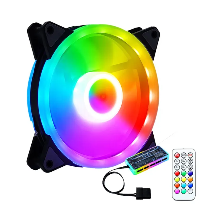 Rgb Cooling Fan 120mm Pc Computer Case Fans Rainbow Led Light Fan For Cpu Cooler Ultra Quiet High Airflow