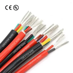 Tegangan Rendah suhu tinggi tahan panas 16 18 20 22 Awg 24 Awg fleksibel kabel listrik kawat silikon 24 Awg