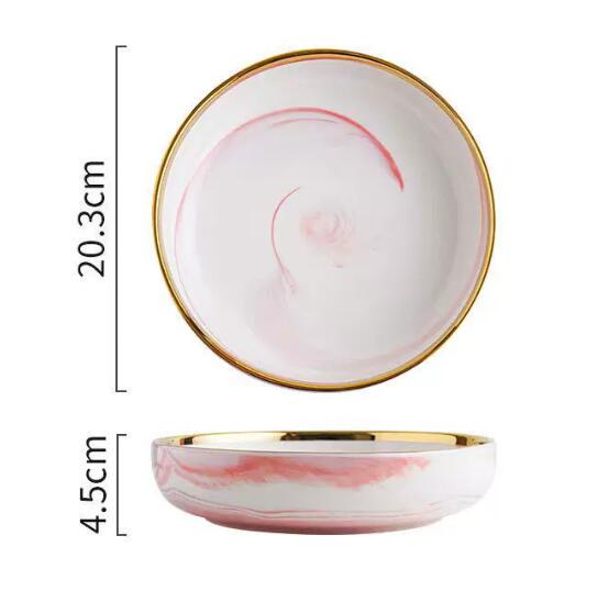 Plat rose de 8 pouces de profondeur