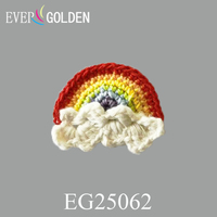 Bandeau en tricot brodé à la main personnalisé, application de vêtement, garniture au Crochet arc-en-ciel pour Patch de vêtement