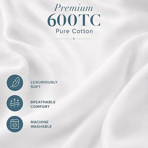 Drap-<span class=keywords><strong>housse</strong></span> de luxe Pizuna 200 x 200 cm, couleur Seafoam, 100 % coton à fibres longues, 600 fils, tissage satiné, poche profonde <span class=keywords><strong>40</strong></span> cm, uni - Product Image 2