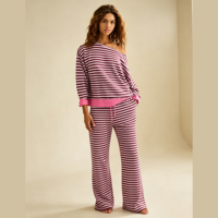 Ensemble pantalon droit et pull à manches longues pour femme, style streetwear décontracté, à rayures, design personnalisé en usine