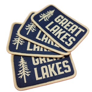 High Quality Customized TPU Trucker Hat Varsity Velcroes <b>Badges</b> Woven Patches Hoodie Embroidered Heat Press Patches Fabric Main - Product Image 2