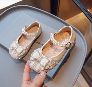 2025 printemps automne filles princesse robe chaussures chaussures plates en cuir pour enfants avec cristal brillant bébé <span class=keywords><strong>fille</strong></span> chaussures formelles - Product Image 2