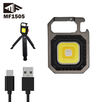 EDC Mini lampe de poche COB portable 500 lumens multifonction 4 modes d'éclairage Porte-clés de poche en alliage d'aluminium Bouteille lumineuse rechargeable