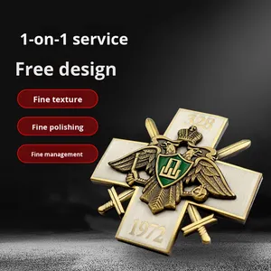 Mô hình thương mại nước ngoài ba chiều đúc hợp kim kẽm mạ vàng cổ điển tinh khiết thủ công sơn kim loại huy hiệu tùy chỉnh ngực - Product Image 3