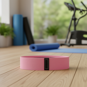 Bandes de résistance roses pour l'exercice, ensemble de 3 pièces, matériau en polyester, longueur de 30 cm, équipement de fitness unisexe, design uni - Product Image 2