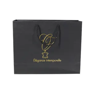Di alta qualità popolare di lusso nero kraft sacchetto di carta regalo