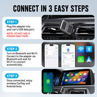 Adaptador Inalámbrico CarPlay Compacto OEM Marca MS-01, Adaptador 2 en 1 de Cableado a Inalámbrico, Dongle con 1 Año de Garantía - Plug and Play