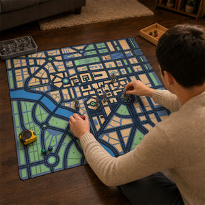 Tapis de jeu rectangulaire en néoprène de haute qualité, grande taille, personnalisé, 122*122cm, antidérapant, marque OEM, Battle Grid - Product Image 6