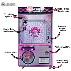 Máquina de Juegos Arcade de Muñecas, Operada con Monedas, Capturador de Premios, LED, Comercial, Metálica, con Idiomas Japonés/Español/Inglés - Product Image 2