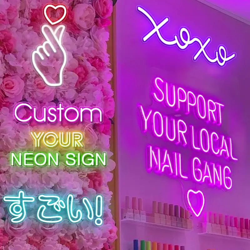 Winbo Dropshipping Logo perusahaan toko Neon tanda lampu Neon dekorasi pesta pernikahan tanda perusahaan bisnis