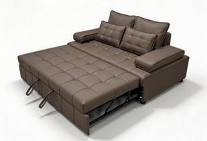 Canapé-lit convertible et extensible avec <span class=keywords><strong>fauteuil</strong></span> inclinable et pliable, revêtement en cuir, pour la maison et l'hôtellerie - Product Image 2