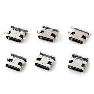 Conector hembra tipo C de 16 pines de una sola fila, con etiquetas frontales y traseras, conector vertical tipo C 24P UCB-C3.1 - Product Image 2