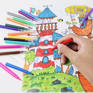 Ensemble de stylos pinceaux à eau pour enfants, 12 couleurs, <span class=keywords><strong>encre</strong></span> <span class=keywords><strong>effaçable</strong></span> non toxique, lavable, pointe de 2 mm, petite taille, pour papier - Product Image 1
