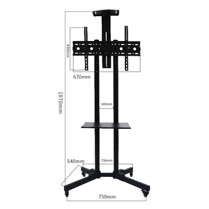 Soporte Móvil para <span class=keywords><strong>TV</strong></span> KM-1500 de 65 Pulgadas con Altura Ajustable - Carros de Soporte para <span class=keywords><strong>TV</strong></span> de Alta Resistencia para Pantallas Grandes - Product Image 3