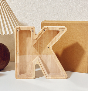 <strong>Wooden</strong> English Alphabet Piggy Bank With Engraved 26 <strong>Letters</strong> Design Customized <strong>Wooden</strong> <strong>Money</strong> Saving <strong>Box</strong> for Home Decoration - Product Image 5