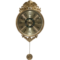 Horloge murale éléphant en métal orné avec pendule, mouvement silencieux, art mural décoratif rétro pour la maison et l'hôtel
