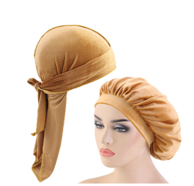 Abeis высококачественные длинные лямки с логотипом под заказ, прочные и мягкие чашки, удобный однотонный Бархатный комплект Durag