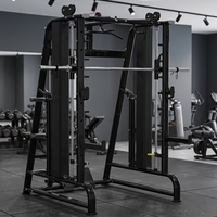 Machine Smith Commerciale avec Barre de 2,2 m, Équipement de Musculation Multifonctionnel pour Squat et Bench Press