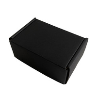 Boîte d'expédition postale d'emballage en papier de carton ondulé noir mat imprimé avec logo personnalisé pour les petites entreprises