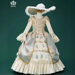 QWZ622 Vestido de estilo medieval para niños Nuevo vestido de escenario de drama Cumpleaños Cos Flotador Desfile Vestido de princesa - Product Image 1