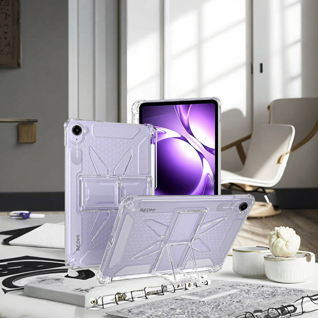 Transparent TPU Kickstand Case for Redmi Pad 2 & 8.7 SE 11-Inch Tablet Cover with Pen Slot Stand Holder Funda Cover