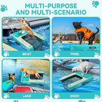 Plateforme flottante gonflable robuste pour chiens, rampe aquatique pliable pour animaux de compagnie, plateforme d'accès sécurisée pour chiens de petite, moyenne et grande taille jusqu'à 220 livres