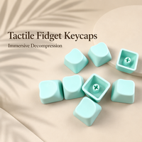 Heart-Shaped Macaron Color Mechanical Keycap Fidget Button Pendant