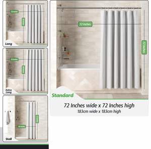Best Selling Luxury Eco-Friendly Plain Jacquard Waffle Weave 100% Polyester 180x180cm Shower <b>Curtain</b> Set <b>with</b> 12pcs <b>Hooks</b> - Product Image 3