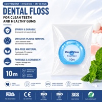 Fil dentaire professionnel de 10 m en polyester ciré, étui rond, pour le nettoyage des dents, soins bucco-dentaires, fil interdentaire portable