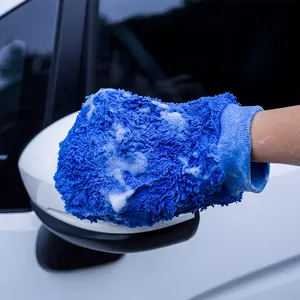 Factory Customized Automotive Car Cleaning Towel Absorbent Coral Fleece Detailing Washing Gloves Microfiber Car Wash Mitt