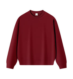 Sweat-shirt pour homme en coton éponge, col rond, coupe classique, brodé, uni, anti-boulochage, doublé, logo personnalisé, streetwear, 300-420G - Product Image 5