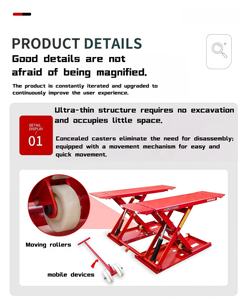 Pont élévateur hydraulique à ciseaux à hauteur moyenne 3000 kg - Élévateur <span class=keywords><strong>automobile</strong></span> 1 m pour ateliers et garages - Product Image 4