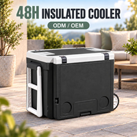 Glacière à roulettes robuste, grande glacière isotherme avec poignée de traction pour la pêche, le camping, la chasse, le stockage alimentaire, fournisseur OEM ODM