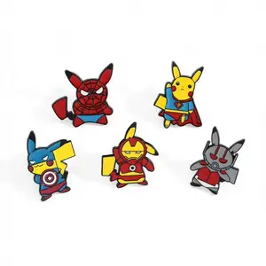 Gift Voor Kind 2024 Groothandel Japanse Cartoon Broche Badge Pikachu Reversspeldjes Schattig Ontwerp Anime Zachte Harde Custom Emaille Pinnen