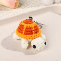 Porte-clés pendentif tortue au crochet fait main, mini tortue de mer mignonne en tricot, breloque de sac animal marin, accessoires cadeau