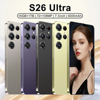 Venta Directa de Fábrica, S26 Ultra, 16GB de RAM, 1TB de Almacenamiento, Teléfono Inteligente de 7.3 Pulgadas, Cámara de 108MP, Android 14, CDMA, LTE