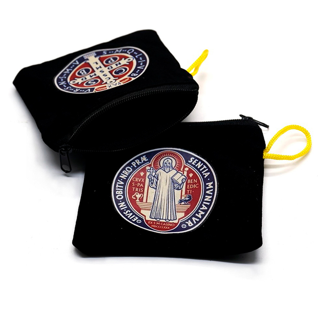 St. Benedict Flannelette Zipper Rosary Bag Packing Bag