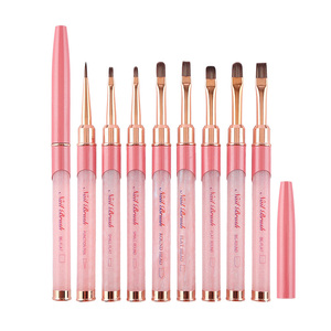 Pincel de Gel para Uñas, Diseño Mejorado con Cuadrícula, Pétalos de Flores, Acuarela, Ovalado, Plano, Redondo, Largo, para Manicura, Salón de Belleza, Arte de Uñas - Product Image 6