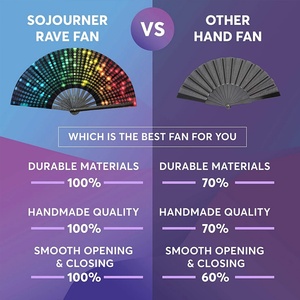 Handfan Glitter Bag Hand Fan Decorative Folding Fans Handheld Festival Fan With Bag for Women Club Dance Party - Product Image 4