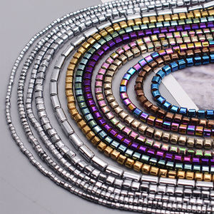 2/3/4/6毫米天然石赤铁矿珠刻面立方体方形宽松间隔珠珠宝制作Diy手链保留颜色 - Product Image 1