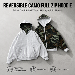 Felpa con Cappuccio Reversibile Personalizzata da Uomo, Giacca in Pile Pesante a Doppio Lato, Oversize Stile <span class=keywords><strong>Y2K</strong></span> Streetwear - Product Image 2