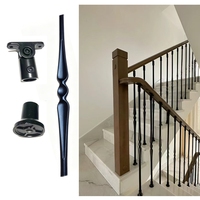 Nouvelles balustres rondes en acier forgé noir, design moderne, pour escaliers et décorations d'escaliers domestiques
