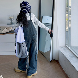 <span class=keywords><strong>Pantalon</strong></span> en jean à coussinets pour filles, style coréen, printemps-automne 2026, salopette détachable, <span class=keywords><strong>pantalon</strong></span> en denim pour adolescentes - Product Image 4