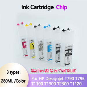 Cartouche d'encre rechargeable Ciss en vrac 280ML HP72 avec puce permanente pour imprimantes <span class=keywords><strong>HP</strong></span> Designjet T790 T795 T1100 T1300 <span class=keywords><strong>T2300</strong></span> T1120 - Product Image 2