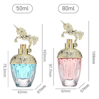 Flacon de parfum licorne en verre, contenant décoratif pour parfum, emballage cosmétique